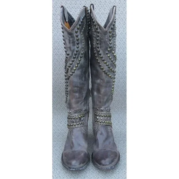 Old Gringo Belinda Womens Size 7 B Brown Studded 18.5" Tall Western Boots - Picture 3 of 16